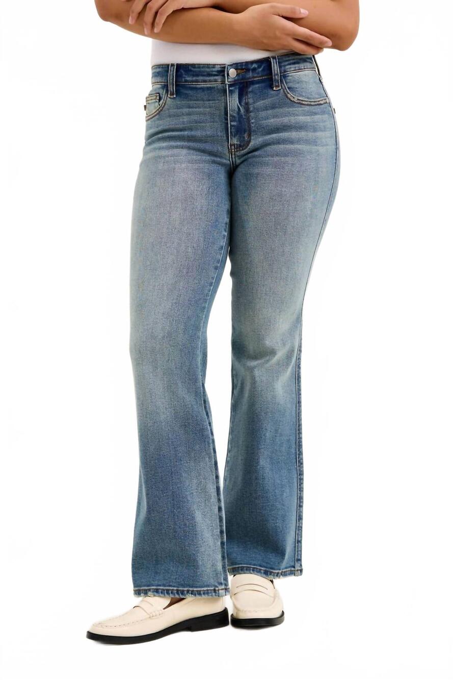 NEW JUDY BLUE daisy low rise bootcut jeans in genie blue
